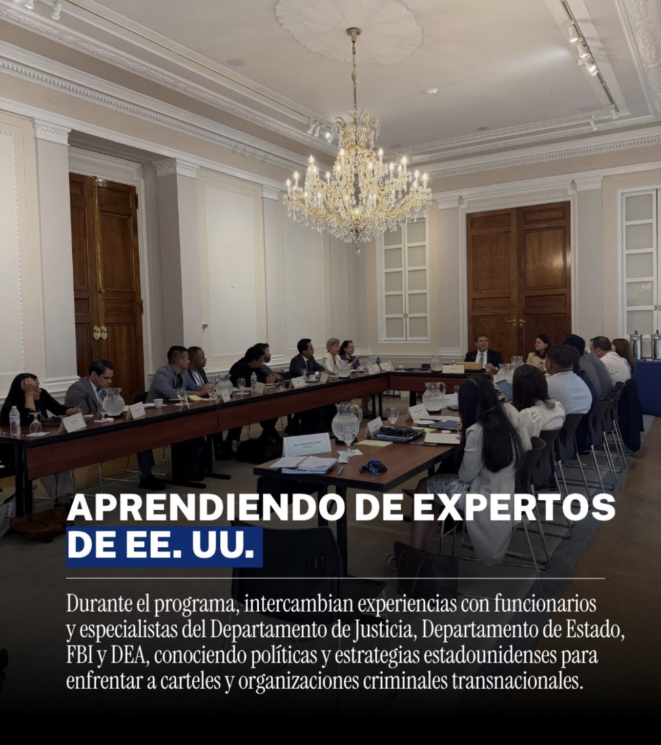 Participantes del International Visitor Leadership Program 2026 durante una jornada del proyecto Regional Collaboration to Combat Transnational Crime en Estados Unidos.